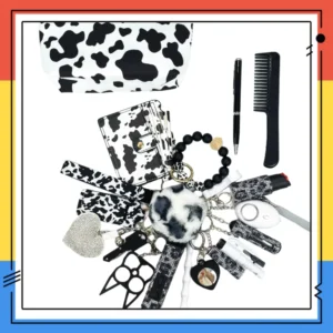 2025 new 20pcs Keychain Sets With Wristlet Bracelet Wallet, Mini Bag, Comb, Pen For Women And Girls